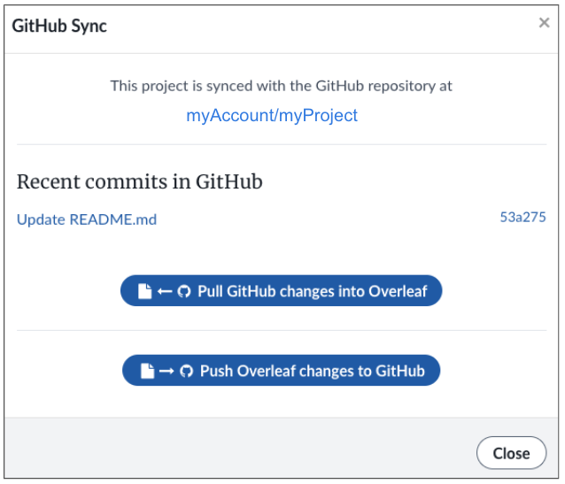 image of GitHub modal