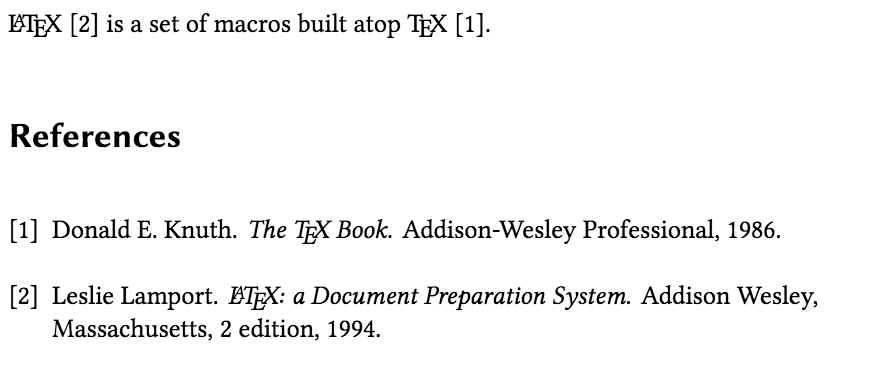 BibTeX output with plain bibliography style
