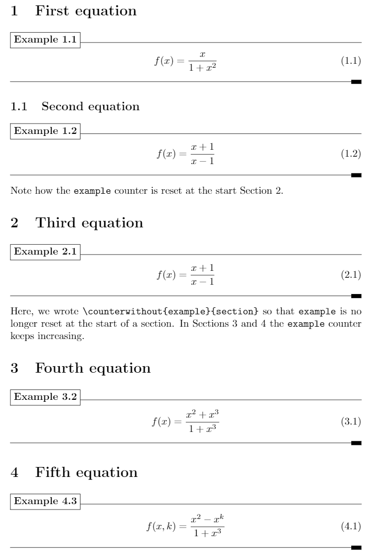 Using the counterwithout command