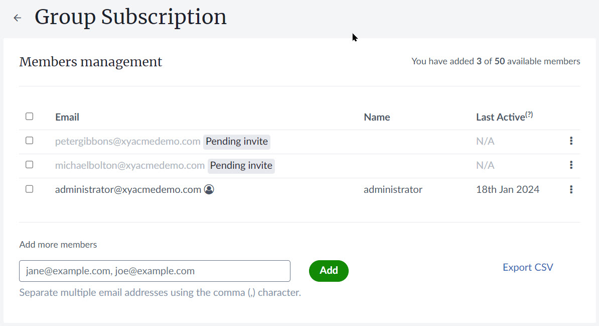 Adding members to a group subscription on Overleaf