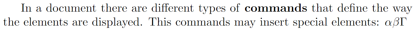 Basic text formatting using LaTeX